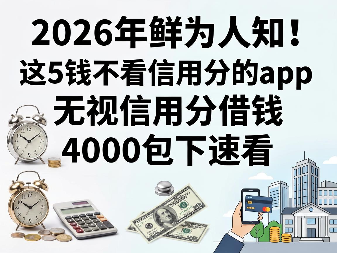 2026年鲜为人知！这5个借钱不看信用分的app，无视信用分借钱4000包下速看