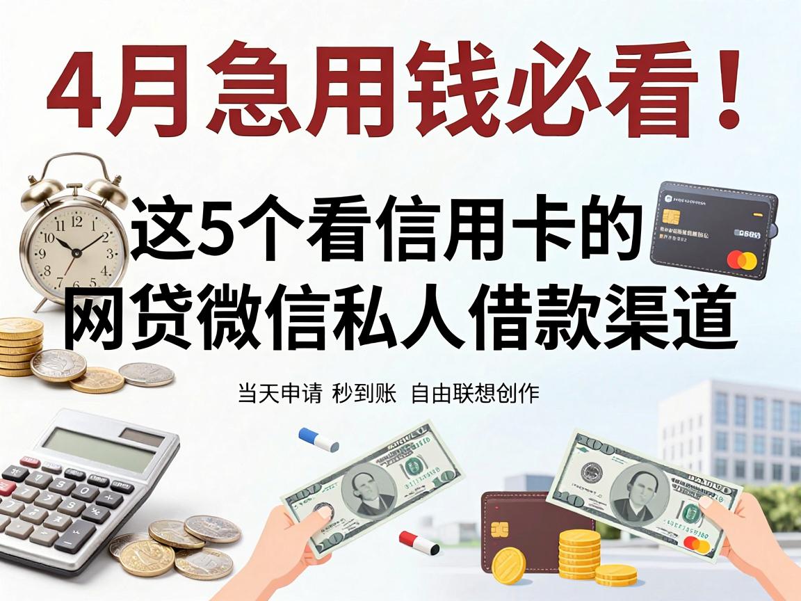 4月急用钱必看！这5个不看信用卡的网贷微信私人借款渠道，当天申请秒到账