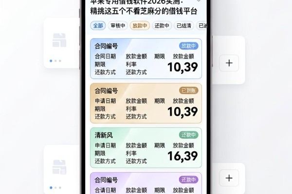 苹果专用借钱软件2026实测：精挑这五个不看芝麻分的借钱平台