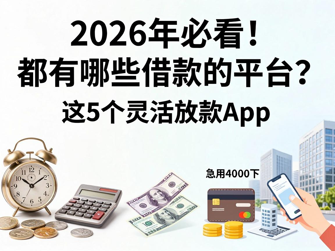 2026年必看！都有哪些借款的平台？这5个灵活放款App，急用4000秒下无视一切