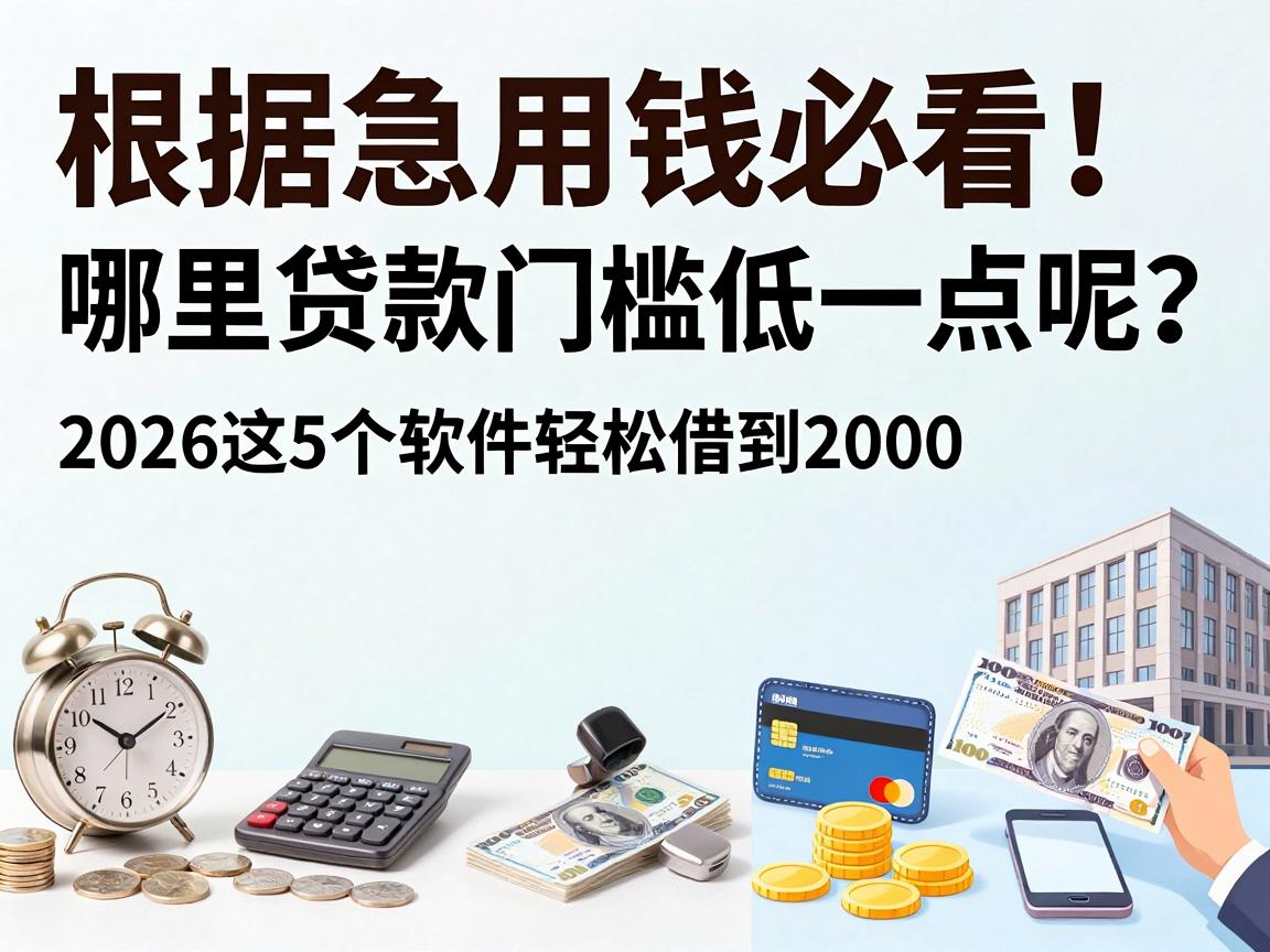急用钱必看！哪里贷款门槛低一点呢？2026这5个软件轻松借到2000