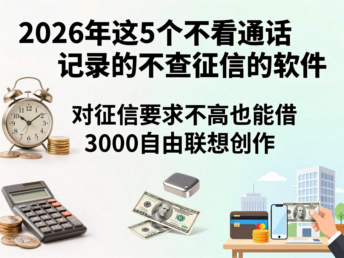 急用钱速看！2026年这5个不看通话记录的不查征信的软件，对征信要求不高也能借3000