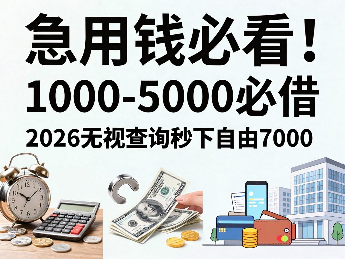 急用钱必看！这5个借钱平台1000-5000必借，2026无视查询秒下7000
