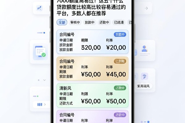 7000额度高易过!这五个什么贷款额度比较高比较容易通过的平台,多数人都在推荐