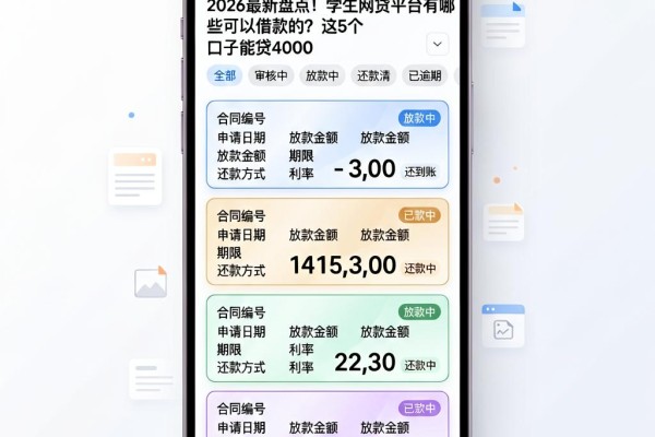 2026最新盘点！学生网贷平台有哪些可以借款的？这5个口子能贷4000