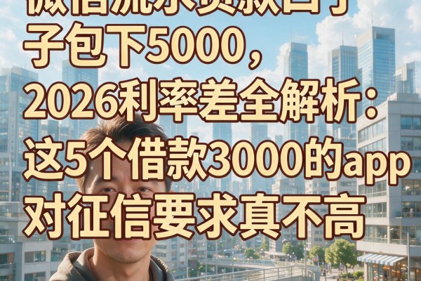 微信流水贷款口子包下5000，2026利率差全解析：这5个借款3000的app对征信要求真不高