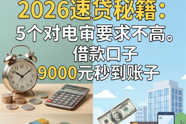 不电审的贷款有哪些？2026速贷秘籍：5个对电审要求不高、9000元秒到账的借款口子