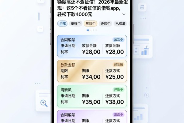 额度高还不查征信!2026年最新发现:这5个不看征信的借钱App,轻松下款4000元