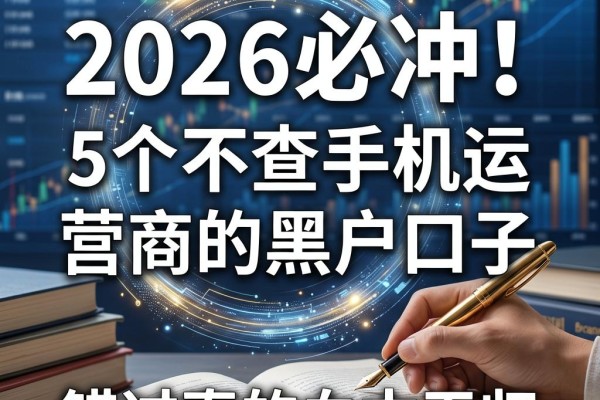 2026必冲！5个不查手机运营商的黑户口子，错过真的血本无归