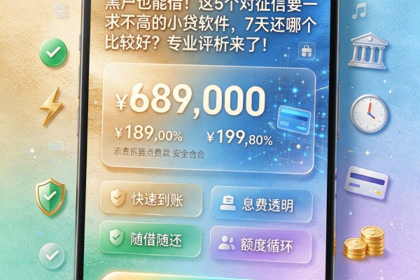 黑户也能借！这5个对征信要求不高的小贷软件，7天还哪个比较好？专业评析来了
