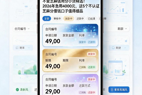 不查芝麻信用分小贷精选!2026年急用4000元,这5个不认证芝麻分借钱口子值得细品