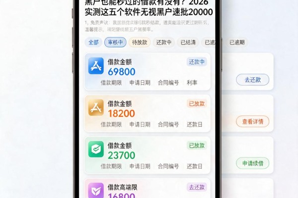 黑户也能秒过的借款有没有?2026实测这五个软件无视黑户速批20000