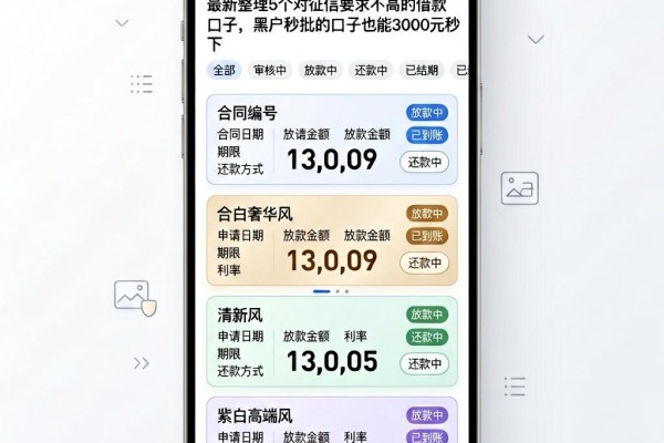 最新整理5个对征信要求不高的借款口子,黑户秒批的口子也能3000元秒下