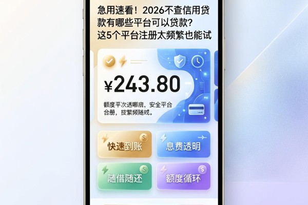 急用速看!2026不查信用贷款有哪些平台可以贷款?这5个平台注册太频繁也能试