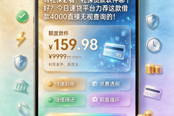 有社保必看!社保贷款软件哪个好?今日速贷平台力荐这款借款4000直接无视查询的!