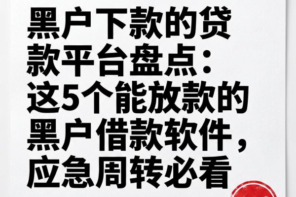 黑户下款的贷款平台盘点：这5个能放款的黑户借款软件，应急周转必看