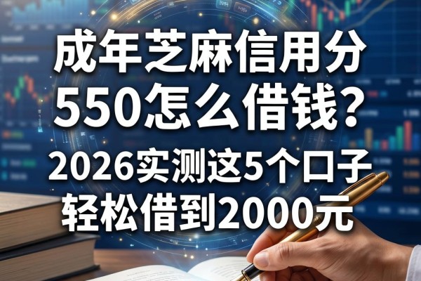 成年芝麻信用分550怎么借钱?2026实测这5个口子,轻松借到2000元