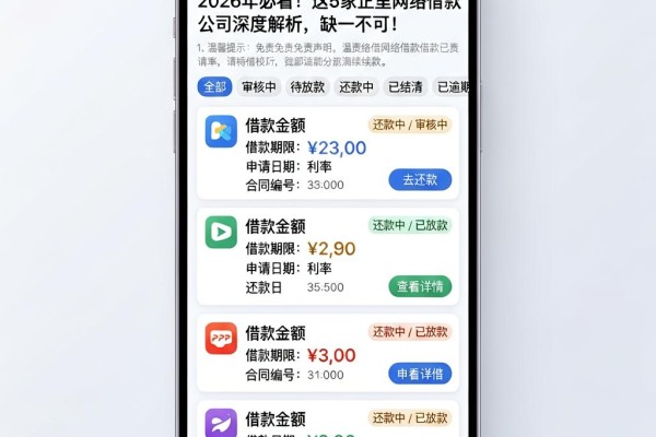 2026年必看!这5家正规网络借款公司深度解析,缺一不可!