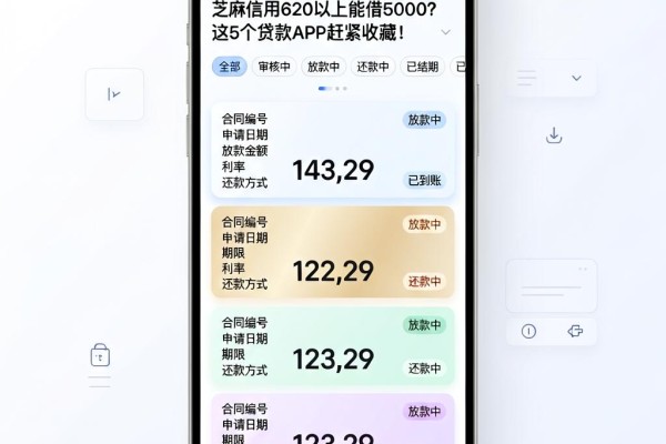 芝麻信用620以上能借5000？这5个贷款APP赶紧收藏！