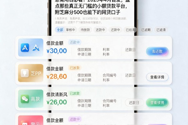 急需用钱必看!2025年4月首发,盘点那些真正无门槛的小额贷款平台,附芝麻分500也能下的网贷口子