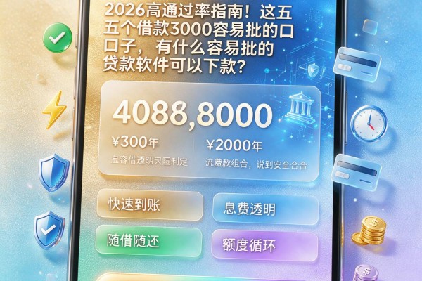 2026高通过率指南!这五个借款3000容易批的口子,有什么容易批的贷款软件可以下款?