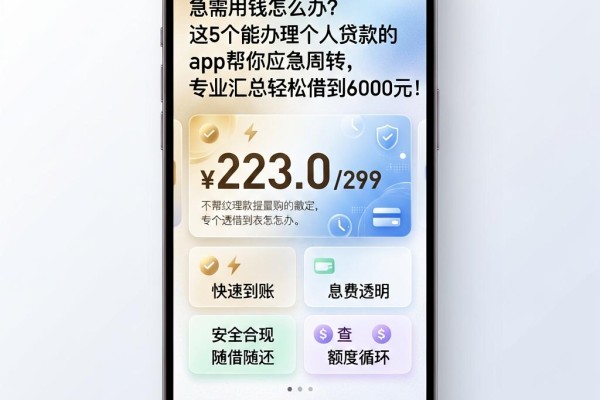 急需用钱怎么办?这5个能办理个人贷款的app帮你应急周转,专业汇总轻松借到6000元!