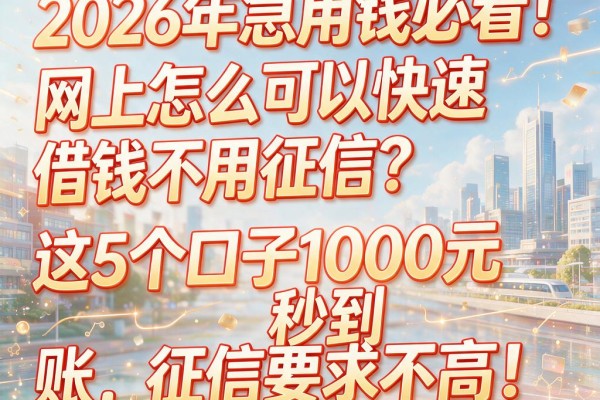 2026年急用钱必看!网上怎么可以快速借钱不用征信?这5个口子1000元秒到账,征信要求不高!