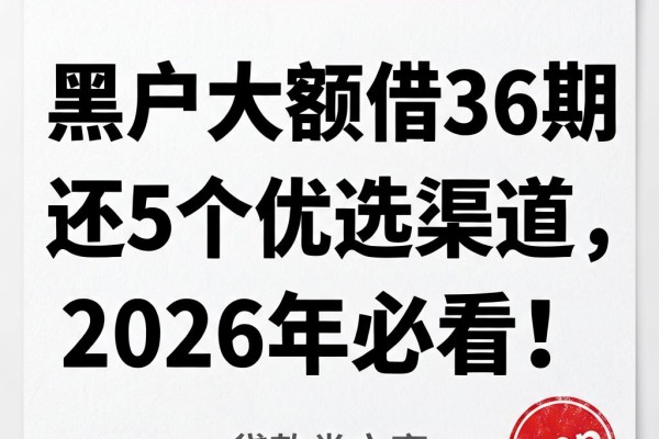 黑户大额借36期还的5个优选渠道,2026年必看!