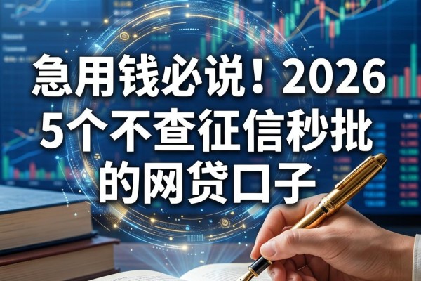 急用钱必看!2026这5个不查征信秒批的网贷口子,1000元轻松借真心靠谱