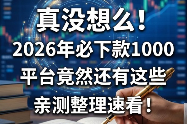 真没想到!2026年必下款1000的平台竟然还有这些,亲测整理速看!