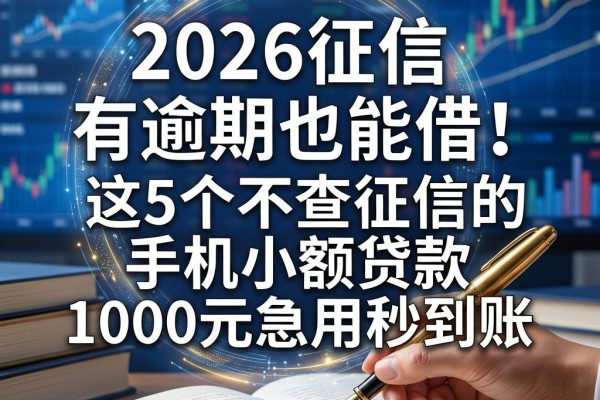 2026征信有逾期也能借!这5个不查征信的手机小额贷款,1000元急用秒到账