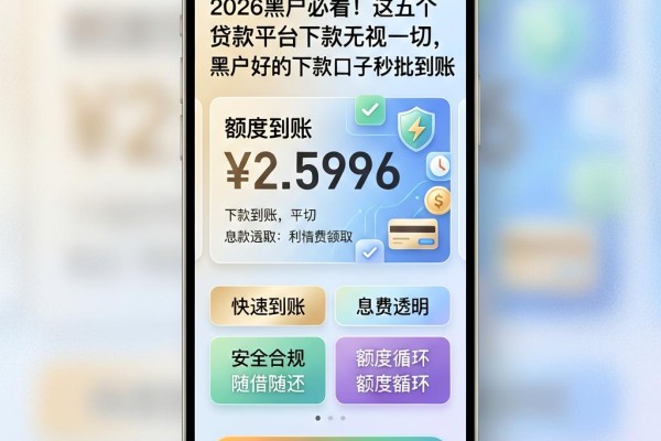 2026黑户必看!这五个贷款平台下款无视一切,黑户好的下款口子秒批到账