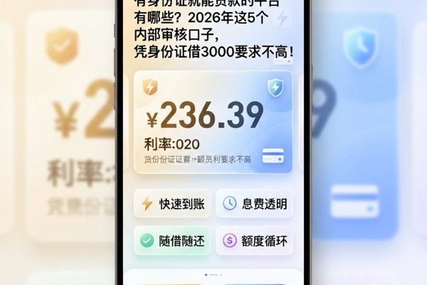 有身份证就能贷款的平台有哪些?2026年这5个内部审核口子,凭身份证借3000要求不高!