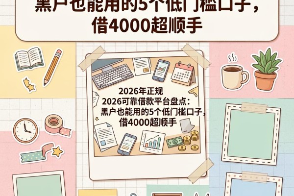2026年正规可靠借款平台盘点：黑户也能用的5个低门槛口子，借4000超顺手
