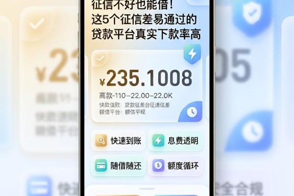 征信不好也能借！这5个征信差易通过的贷款平台真实下款率高