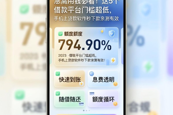 急需用钱必看!这5个借款平台门槛超低,手机上贷款软件秒下款亲测有效