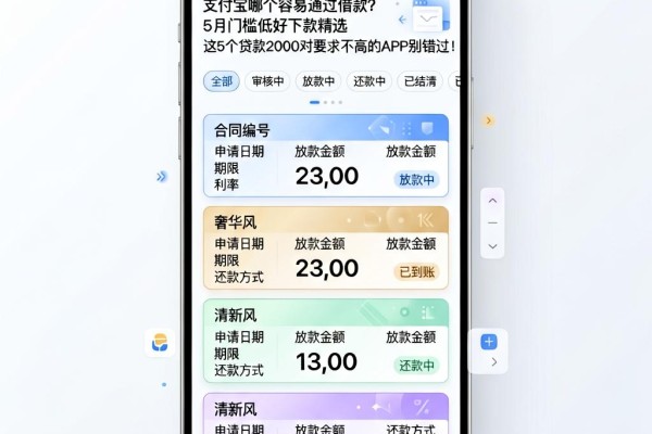 支付宝哪个容易通过借款？5月门槛低好下款精选，这5个贷款2000对要求不高的APP别错过！