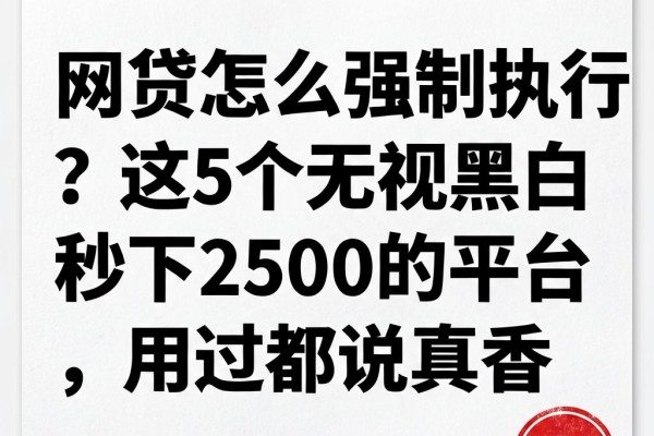 网贷怎么强制执行?这5个无视黑白秒下2500的平台,用过都说真香