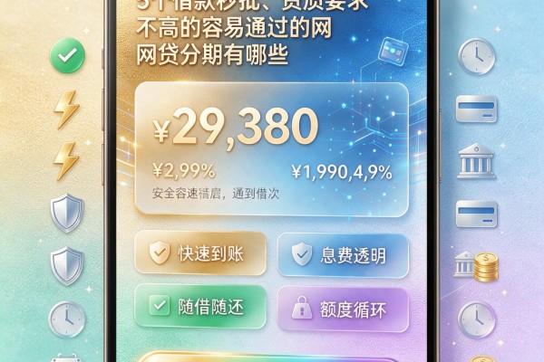 5个借款秒批、资质要求不高的容易通过的网贷分期有哪些