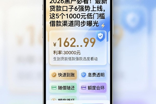 2026黑户必看!最新贷款口子6强势上线,这5个1000元低门槛借款渠道同步曝光
