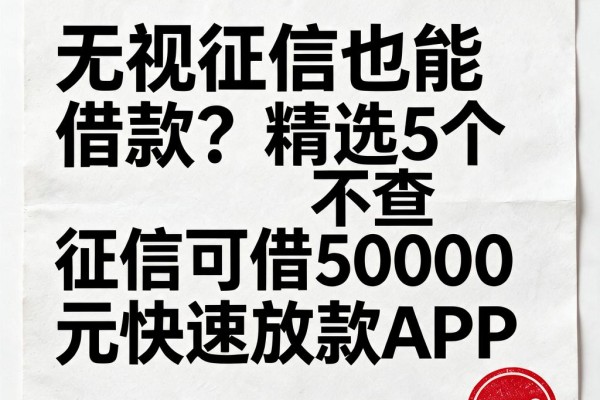 无视征信也能借款?精选5个不查征信可借50000元快速放款APP