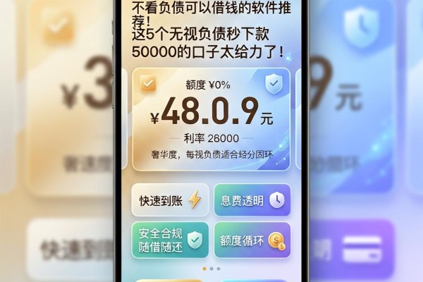 不看负债可以借钱的软件推荐!这5个无视负债秒下款50000的口子太给力了