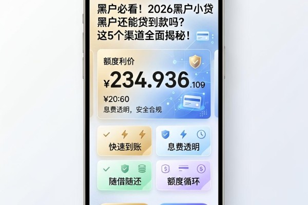 黑户必看！2026黑户小贷黑户还能贷到款吗？这5个渠道全面揭秘！