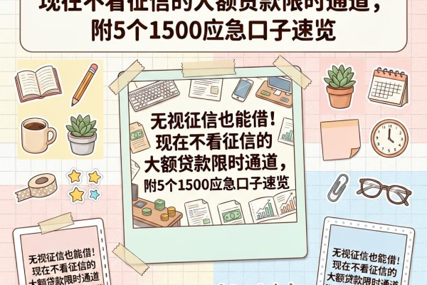 无视征信也能借!现在不看征信的大额贷款限时通道,附5个1500应急口子速览