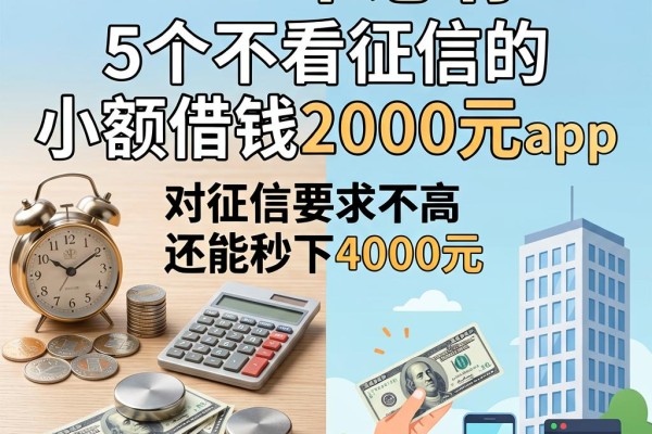 2026年必存！这5个不看征信的小额借钱2000元app，对征信要求不高还能秒下4000元