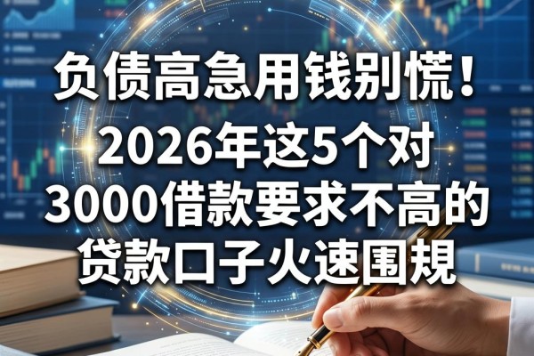 负债高急用钱别慌！2026年这5个对3000借款要求不高的贷款口子火速围观