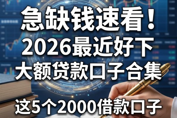 急缺钱速看!2026最近好下的大额贷款口子合集,这5个2000借款口子亲测实在技巧