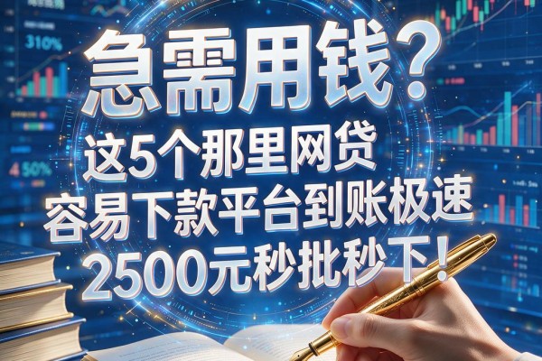 急需用钱？这5个那里网贷容易下款平台到账极速，2500元秒批秒下！
