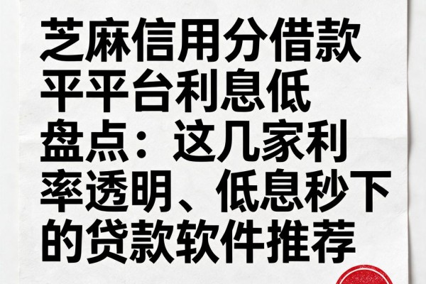 芝麻信用分借款平台利息低盘点:这几家利率透明、低息秒下的贷款软件推荐