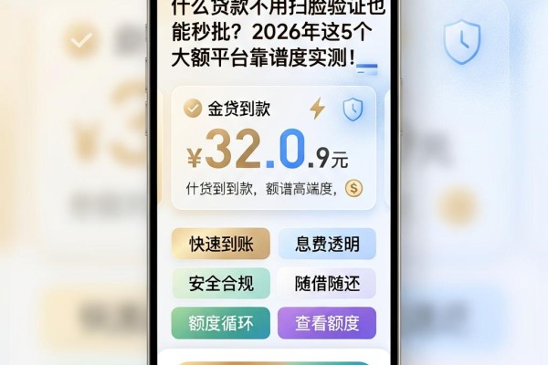 什么贷款不用扫脸验证也能秒批?2026年这5个大额平台靠谱度实测!